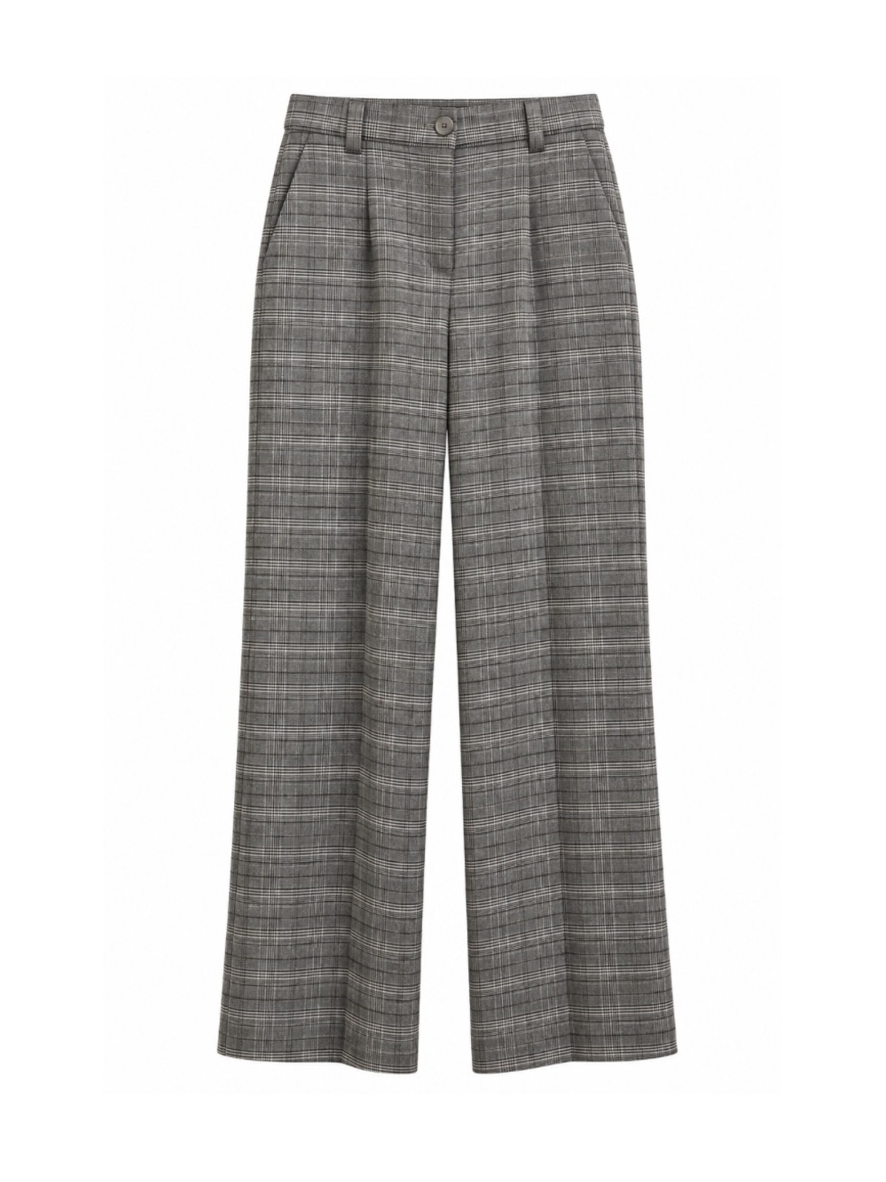 Loft Classic Gray Plaid Wide-Leg Pants Size 12